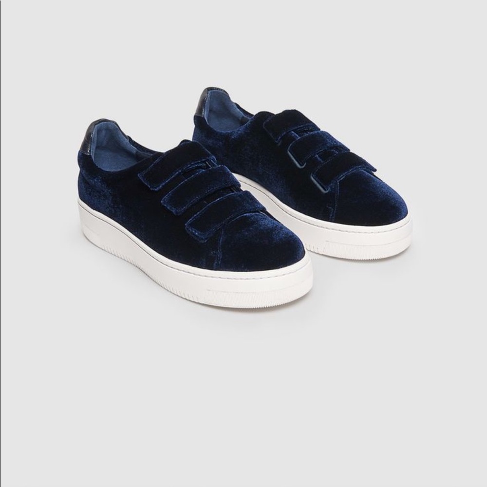 Blue velvet Velcro strap Sandro Paris Sneakers